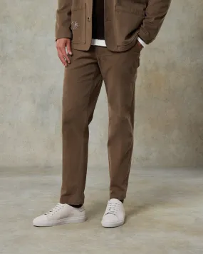 Mens Mocha Cotton Trousers