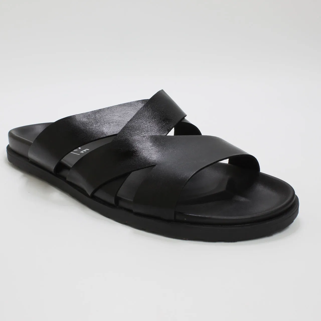 Men's Office Tahiti Black Sandals with Multiple Straps and Comfortable Footbed