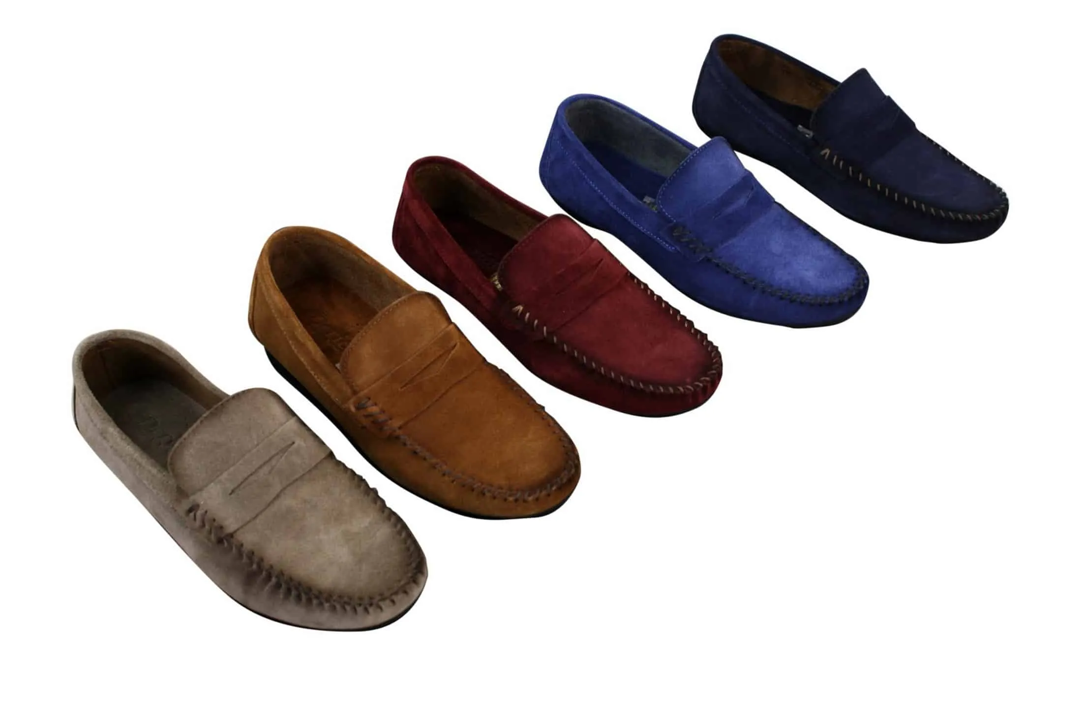 Mens Real Suede Washed Designer Slip On Loafers Moccasins Smart Casual Shoes