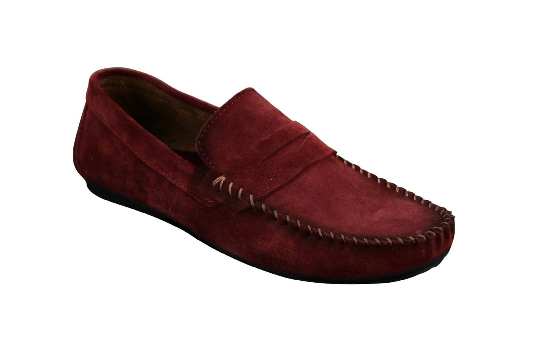 Mens Real Suede Washed Designer Slip On Loafers Moccasins Smart Casual Shoes