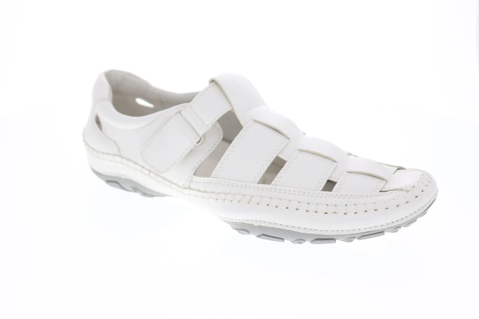 Men's White Leather Slip On Sport Sandals Shoes - GBX Sentaur 135596