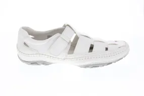 Men's White Leather Slip On Sport Sandals Shoes - GBX Sentaur 135596