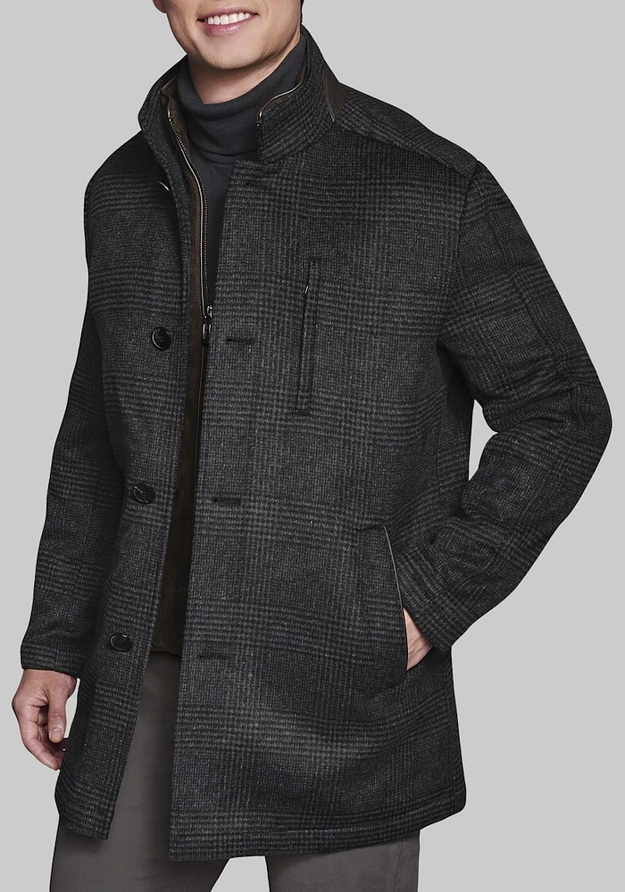 Men's Johnston & Murphy Tailored Fit Upton Wool Blend Car Coat at Jos. A. Bank, Charcoal/Grey, Size Small - Outerwear