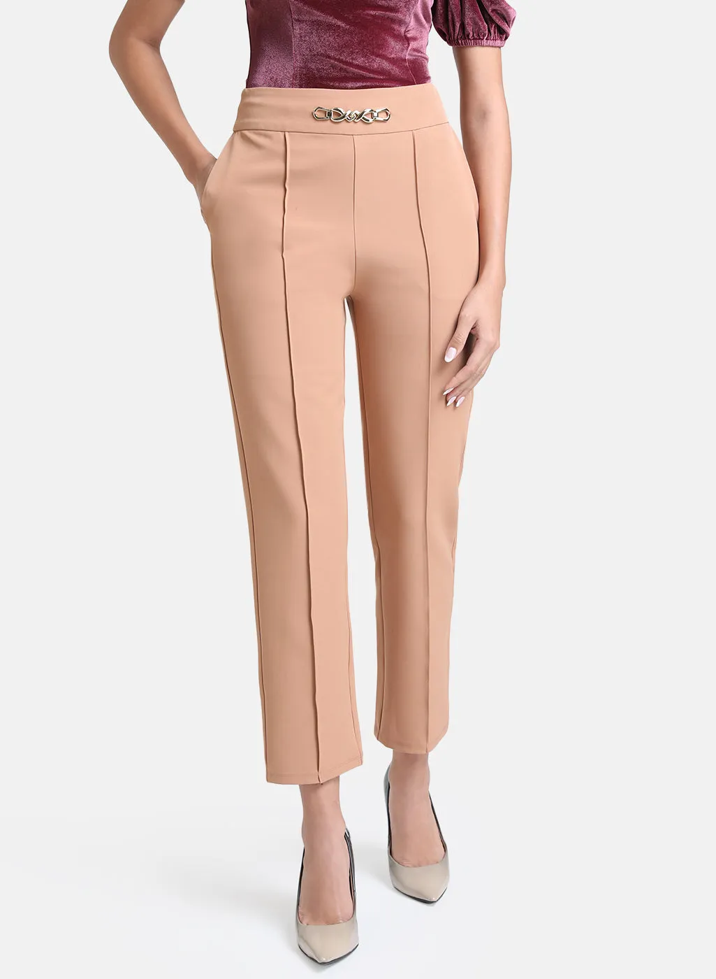 Metal Trim Waist Trouser