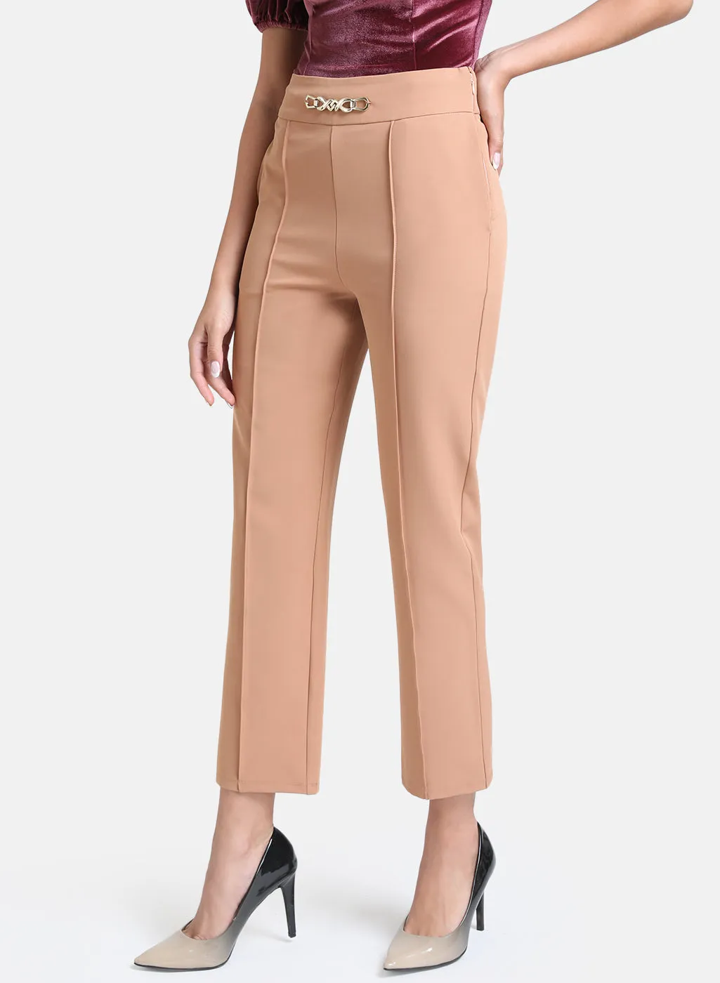 Metal Trim Waist Trouser