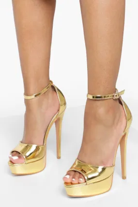 Metallic Stiletto Platform Heels