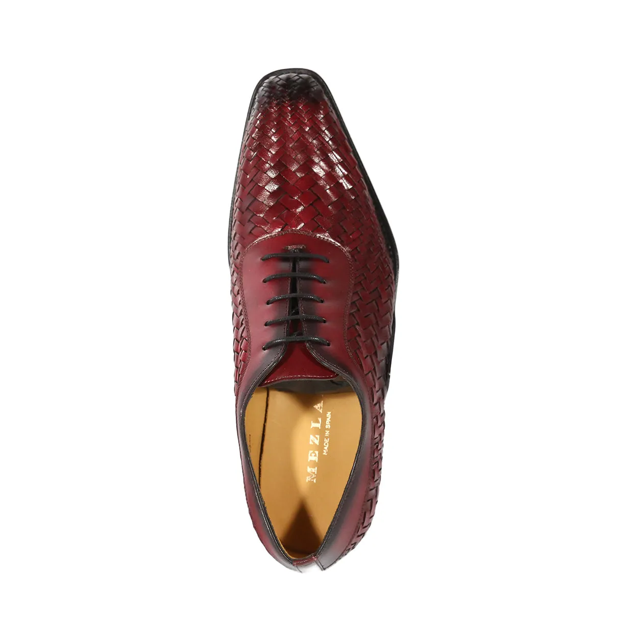 Mezlan Men's Burgundy Woven Leather Dress Formal Lace-up Oxfords (Model MZS3618)