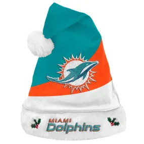 Miami Dolphins Colorblock Santa Hat