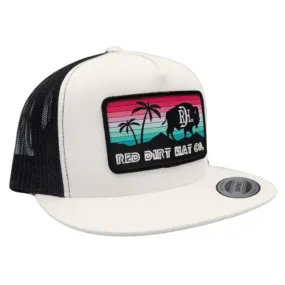 Miami Vice-Inspired Red Dirt Black and White Cap