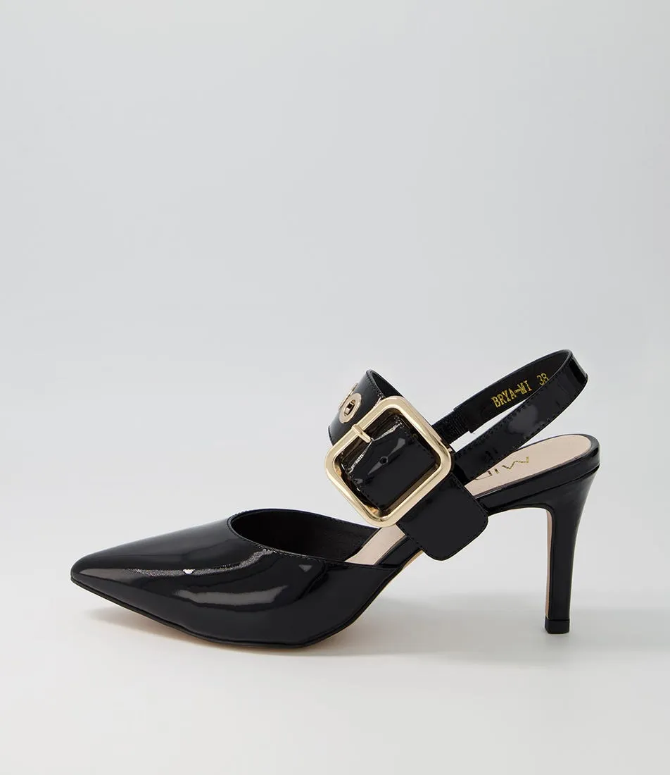 MIDAS Brya Black Patent Leather Pump Heels