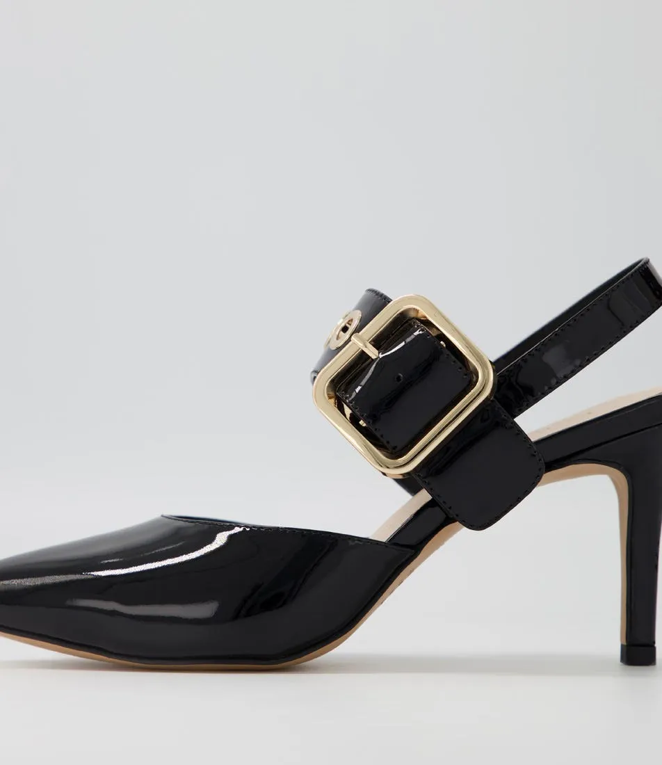 MIDAS Brya Black Patent Leather Pump Heels