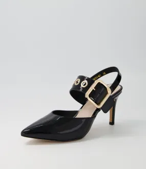 MIDAS Brya Black Patent Leather Pump Heels