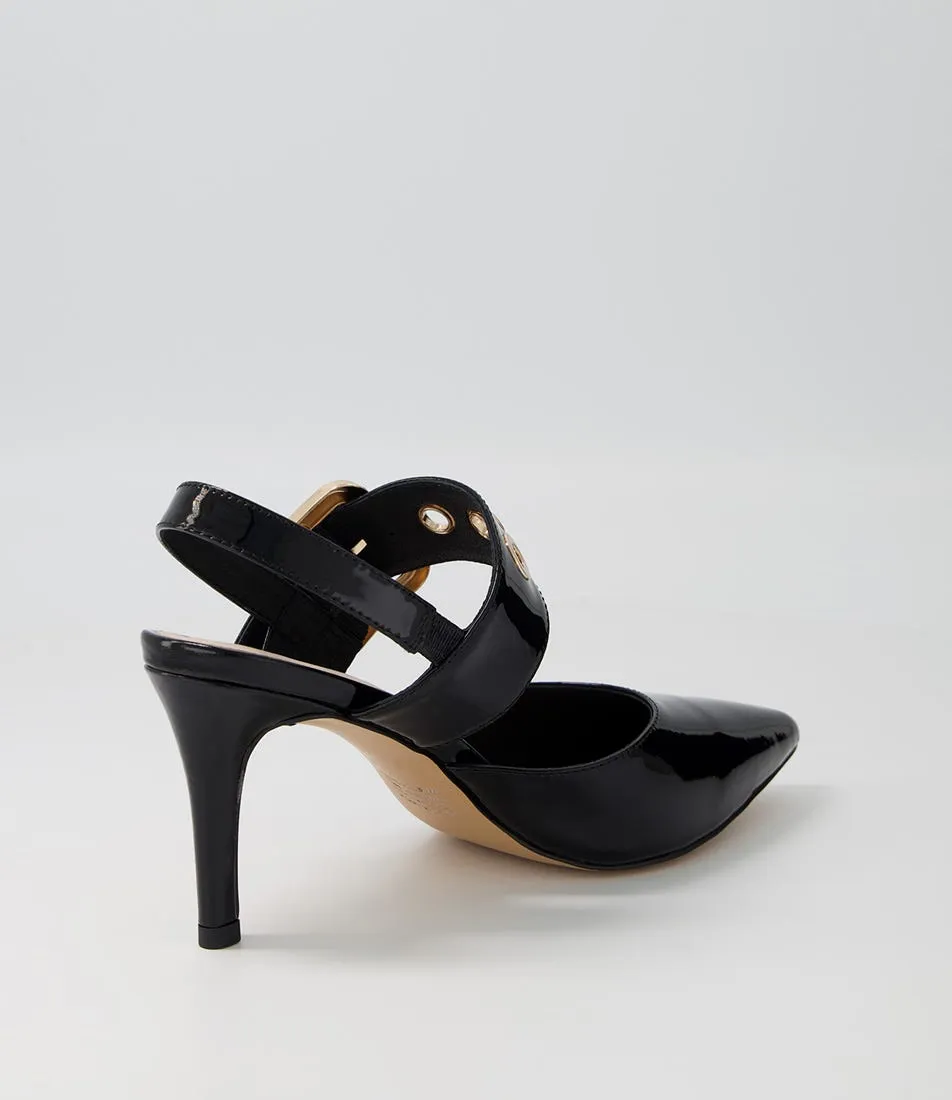 MIDAS Brya Black Patent Leather Pump Heels