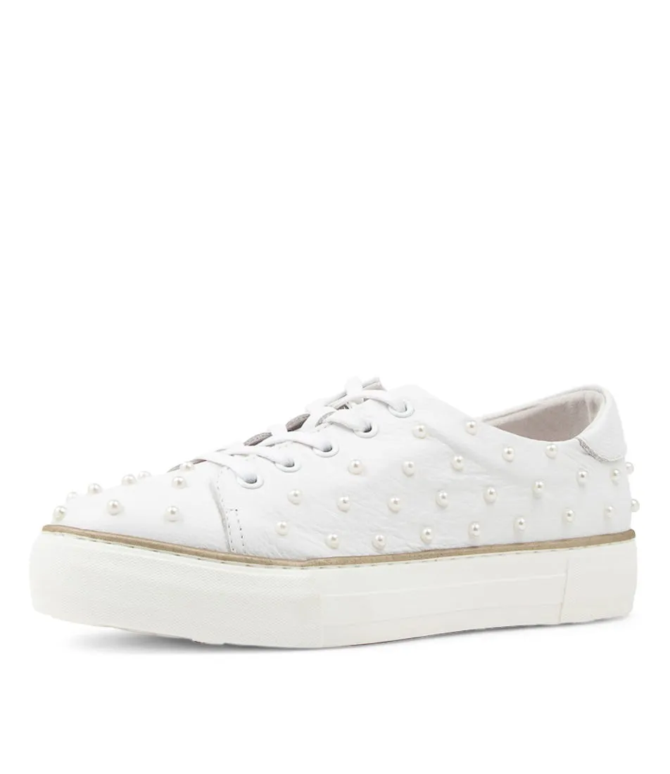 MIDAS Faith White Leather Sneakers