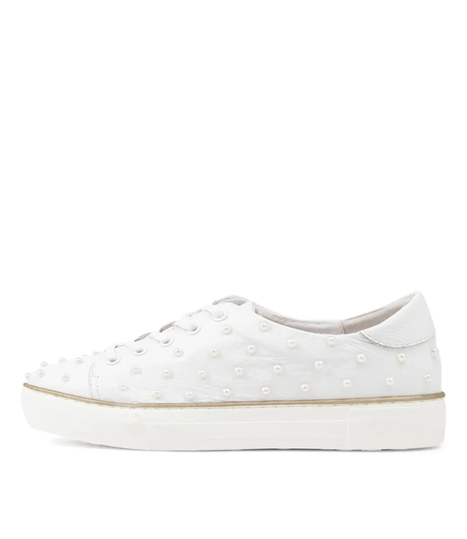 MIDAS Faith White Leather Sneakers