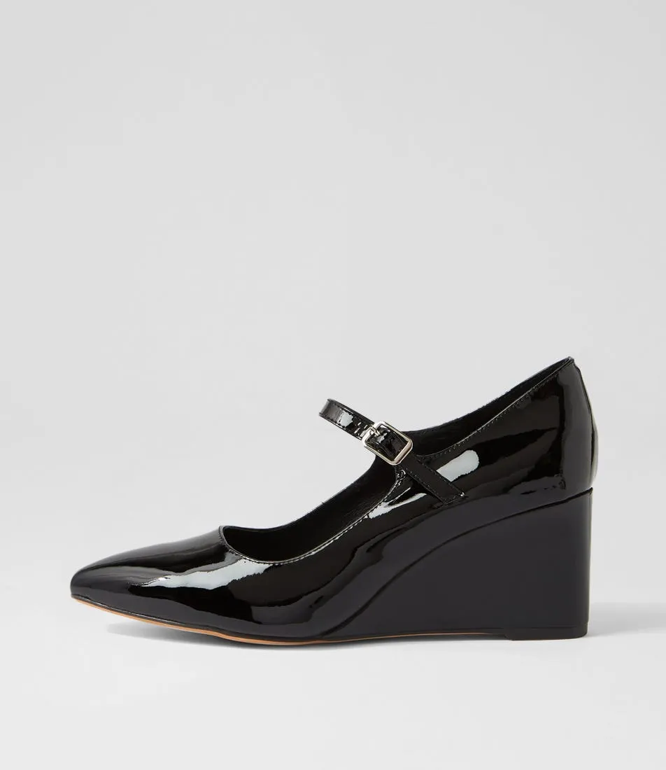 MIDAS Mallari Black Patent Leather Mary Jane Heels