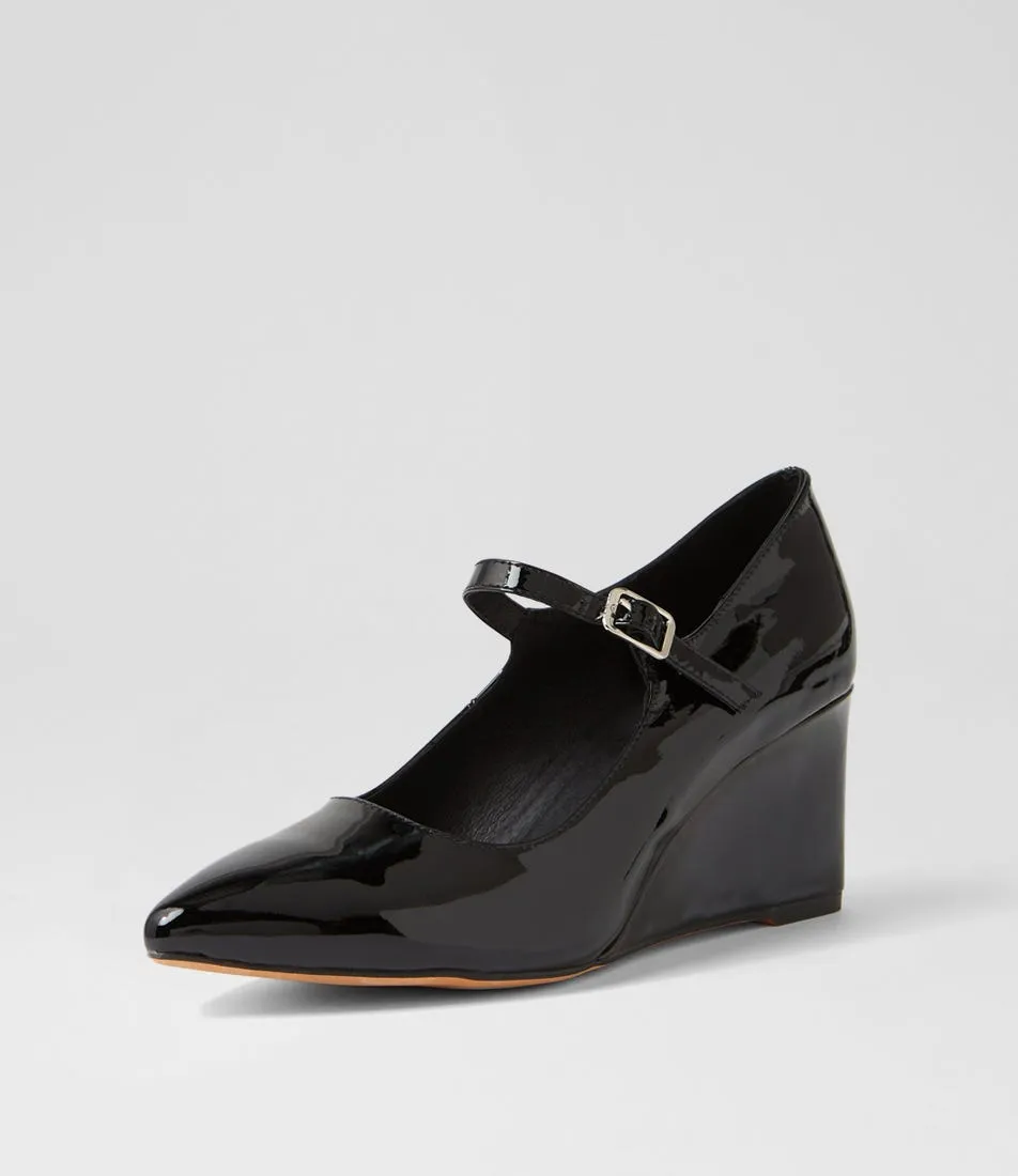 MIDAS Mallari Black Patent Leather Mary Jane Heels