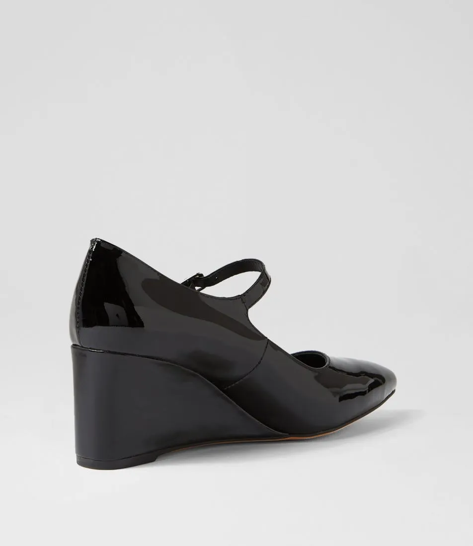 MIDAS Mallari Black Patent Leather Mary Jane Heels