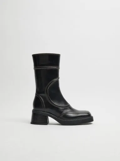 MIISTA Malene Black & Brown Ankle Boots