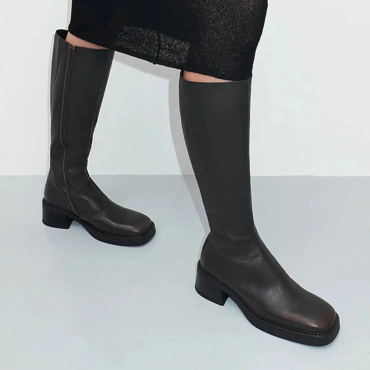 MIISTA YUMI BRUSHED BROWN BOOTS