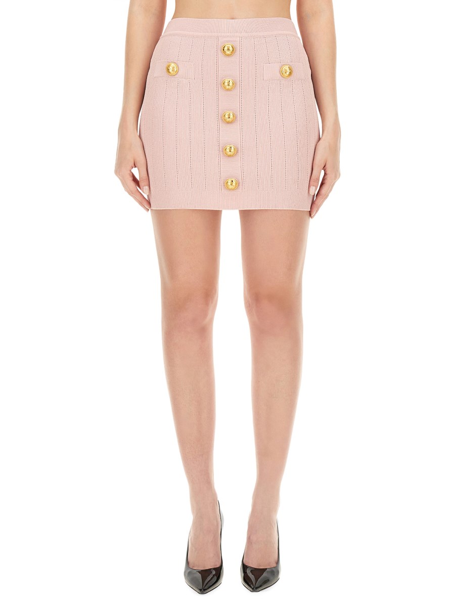 Mini Skirt in Viscose Knit by Balmain