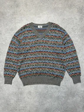 Missoni V-Neck Abstract Print Knit Sweater