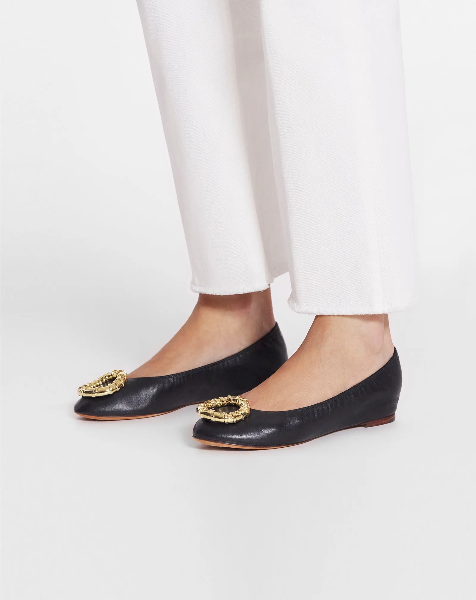 MLODIE LEATHER BALLERINA FLAT