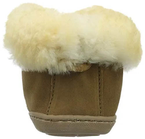 Women's Suede Ankle Moccasins with Sheepskin