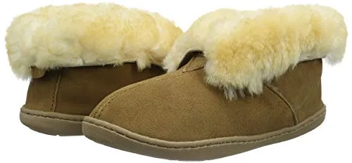 Women's Suede Ankle Moccasins with Sheepskin