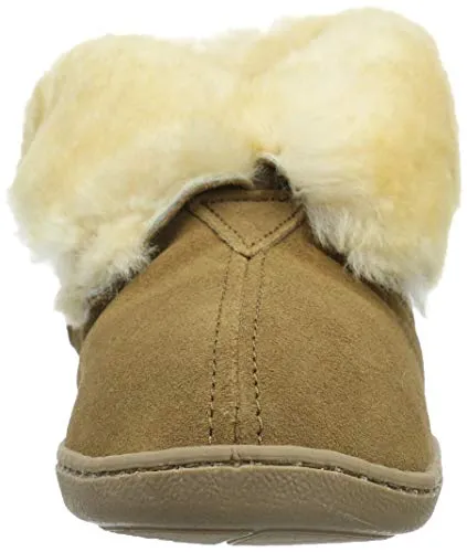 Women's Suede Ankle Moccasins with Sheepskin