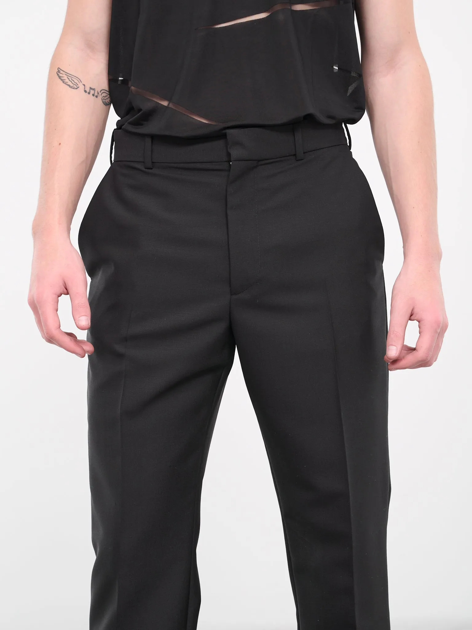 Mohair Bootleg Trousers (H526Y04WE0-BLACK)