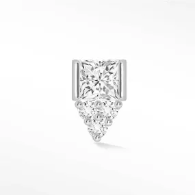 Moissanite Flat Back Earring 14k White