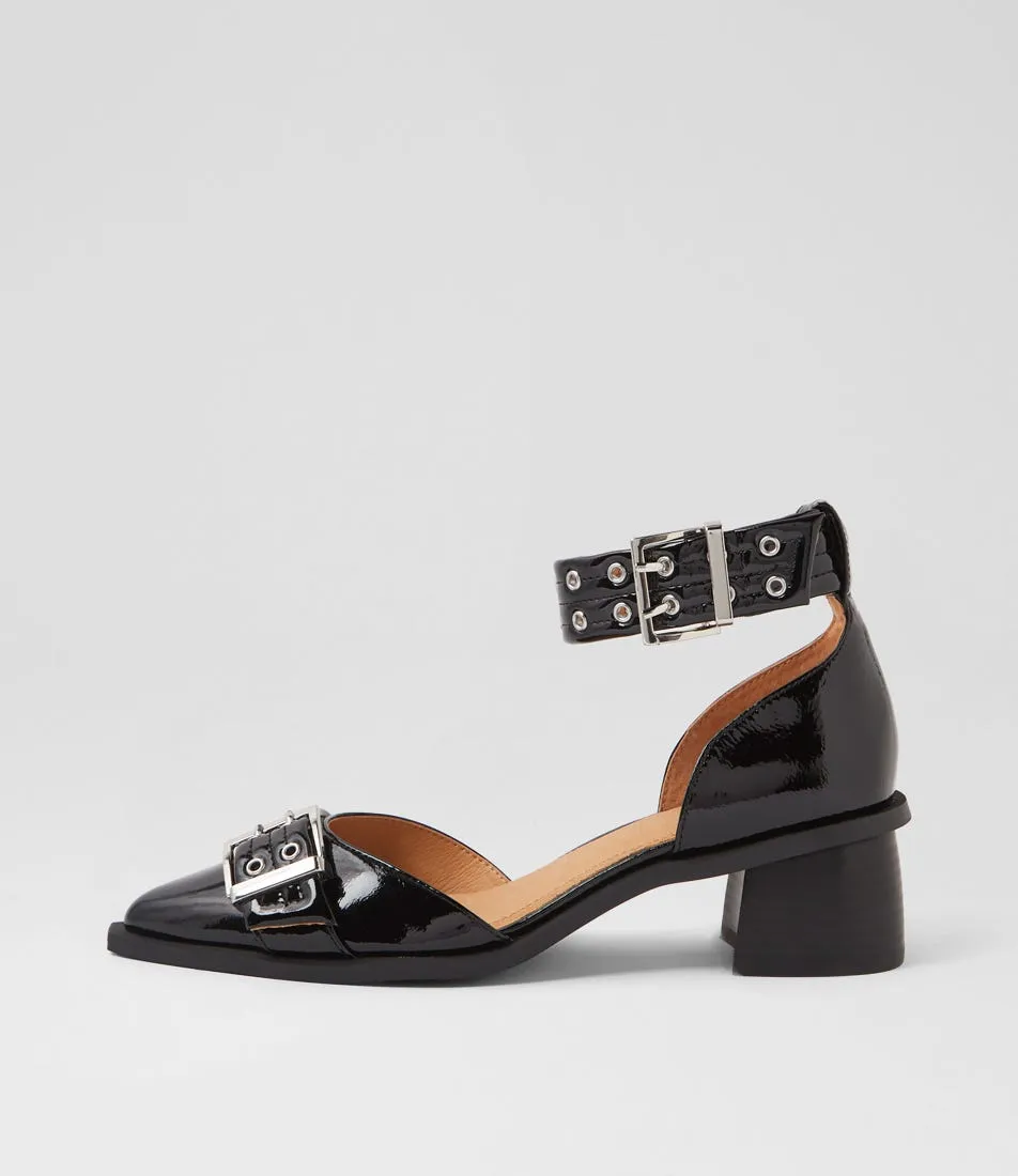 MOLLINI Glazi Black Patent Leather Heels