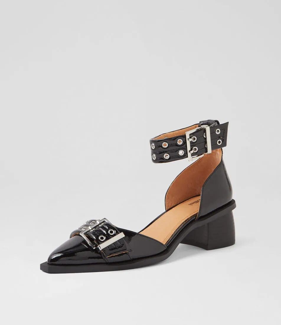 MOLLINI Glazi Black Patent Leather Heels