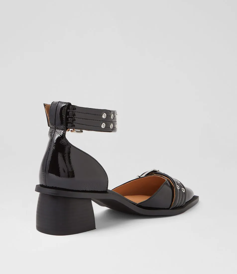 MOLLINI Glazi Black Patent Leather Heels