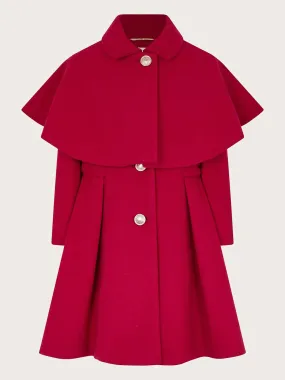 Monsoon Red Girls Cape Coat