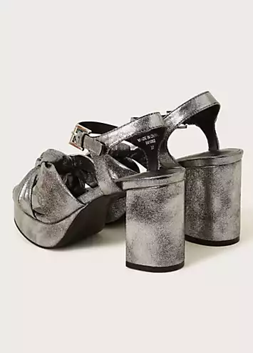 Monsoon Metallic Twist Knot Platform Heels | Grattan