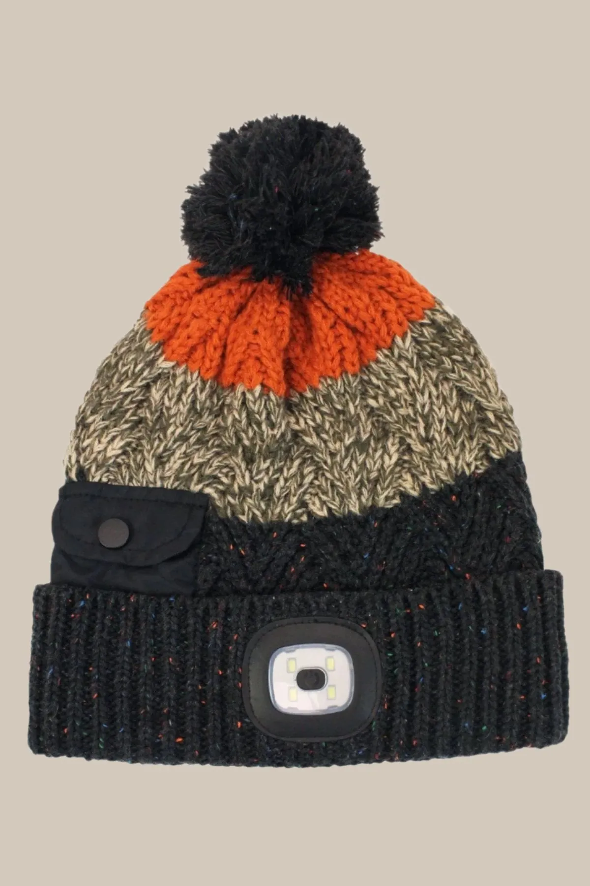 Multicolour Men's Chunky Knit LED Torch Hat