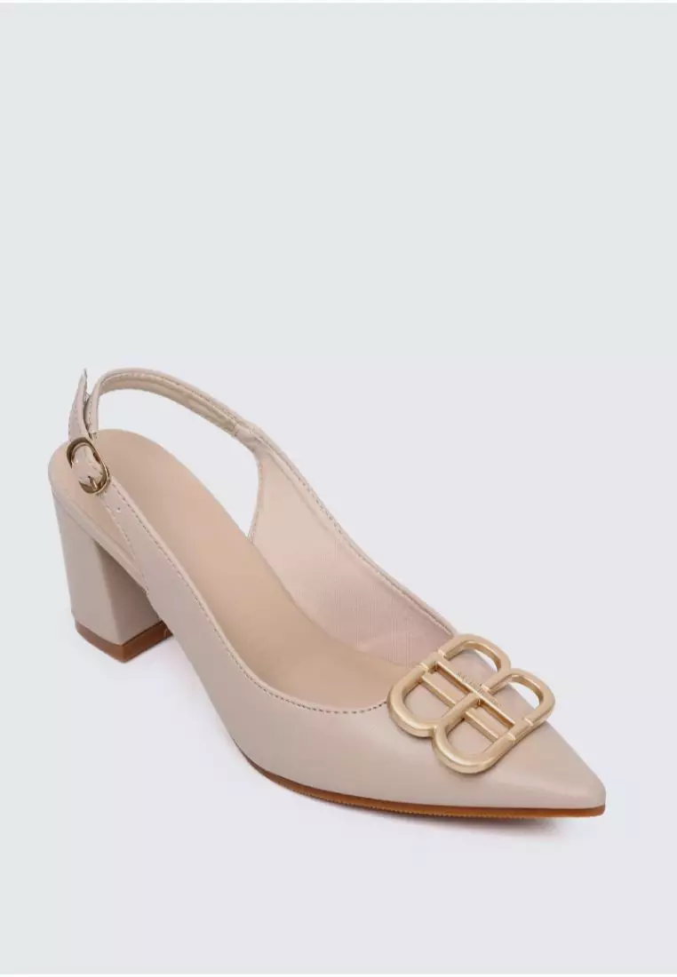 My Ballerine My Ballerine Betsy Comfy Heels  In Almond