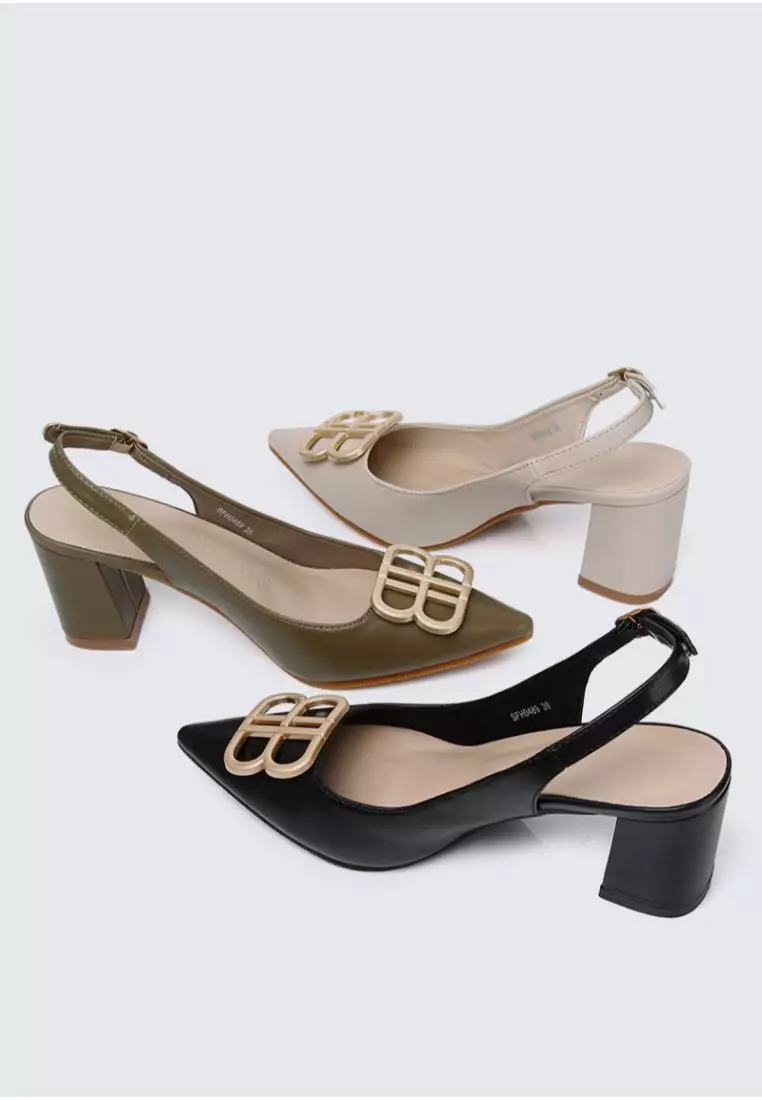 My Ballerine My Ballerine Betsy Comfy Heels  In Almond