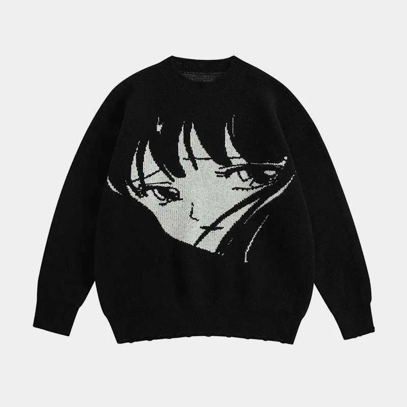 Mysterious Gaze | Anime Knit Jumper