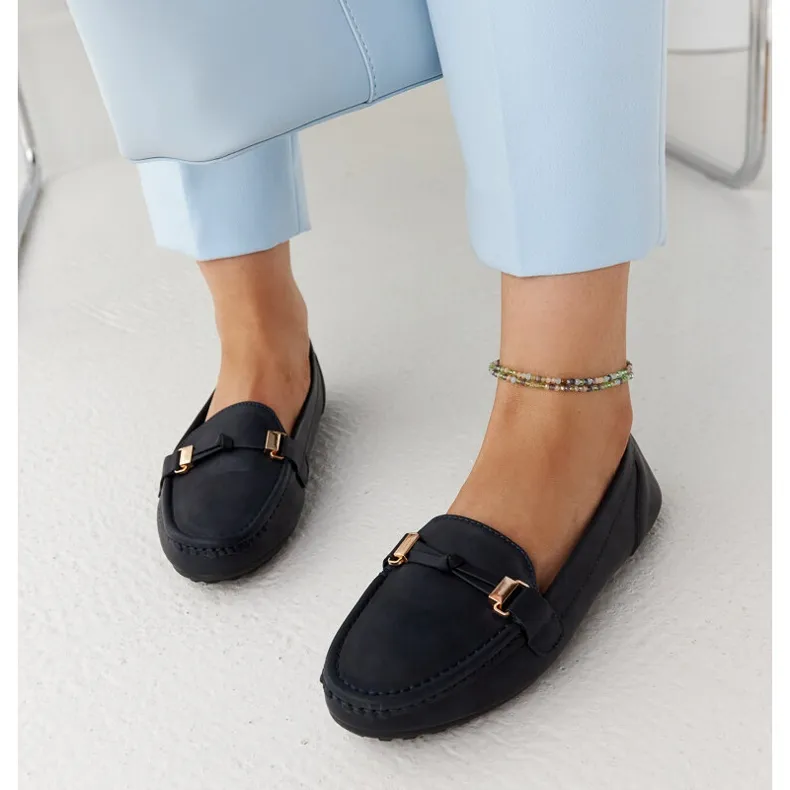 Matte Navy Blue Scafati Finish Moccasins