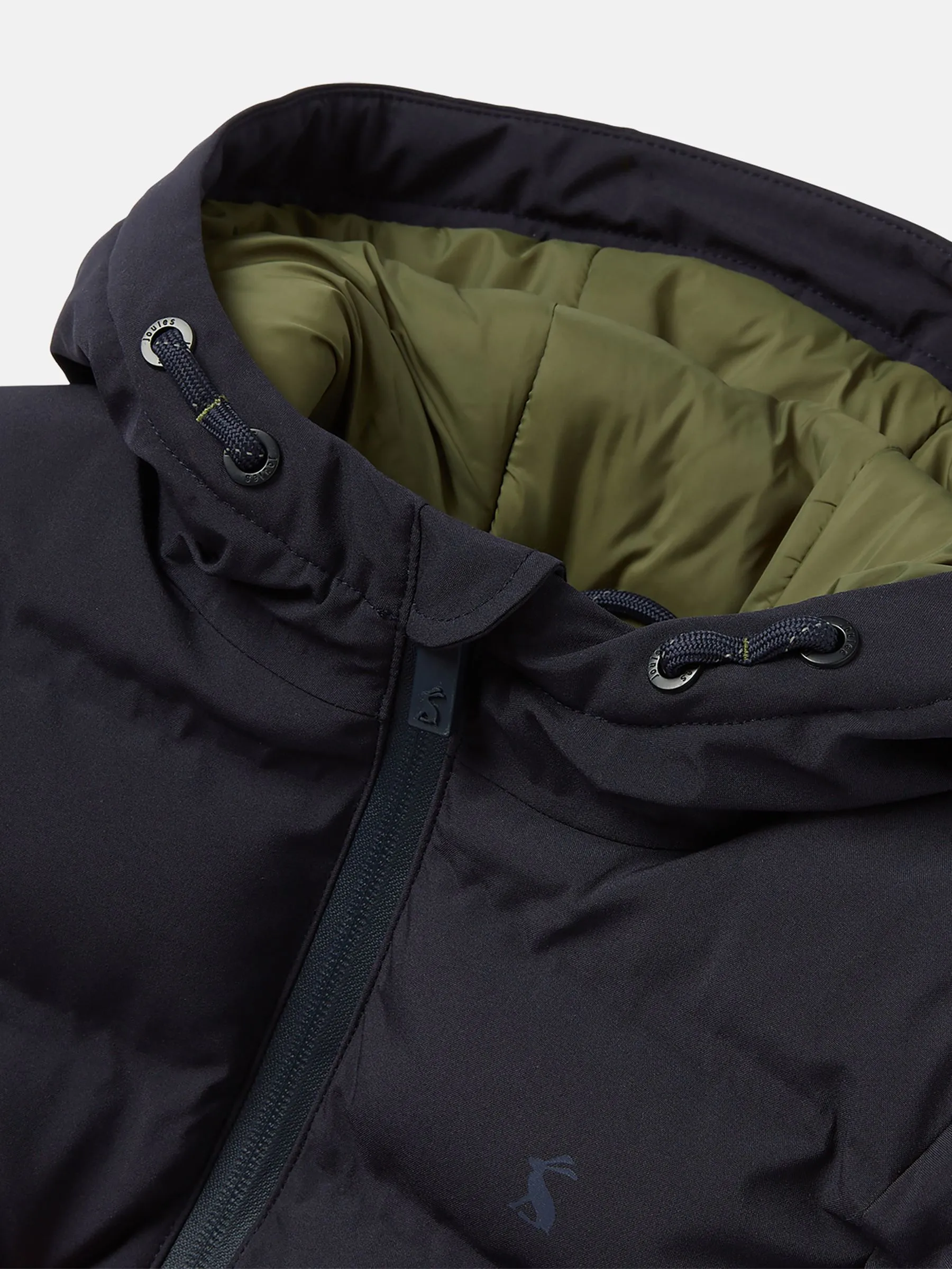 Navy Blue Padded Waterproof Coat with Hood