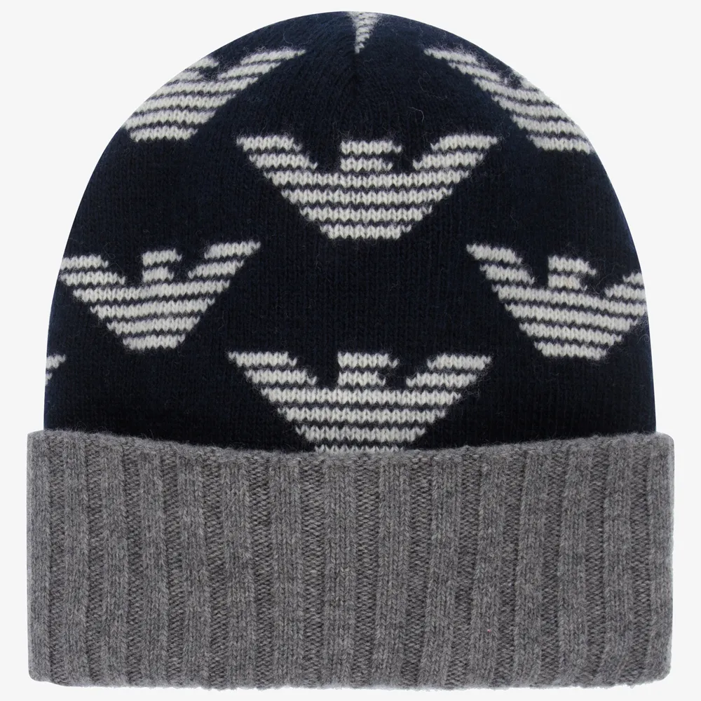 Navy Blue Wool Logo Hat