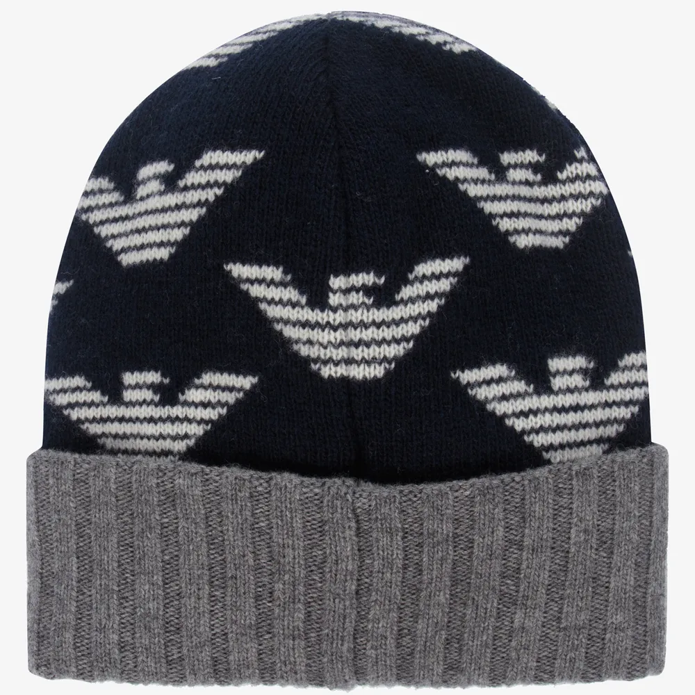 Navy Blue Wool Logo Hat