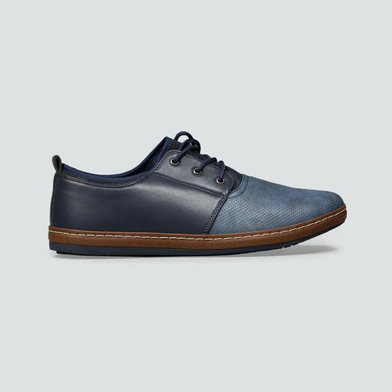 Navy Laced Derby Shoes