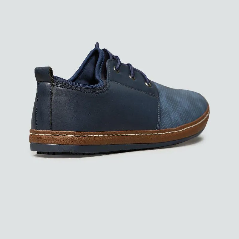 Navy Laced Derby Shoes