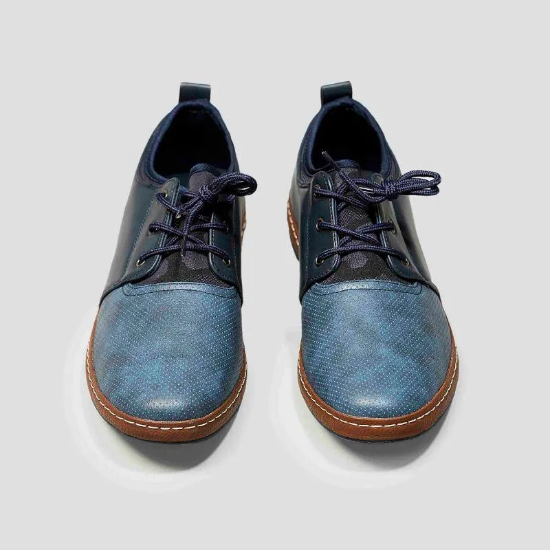 Navy Laced Derby Shoes