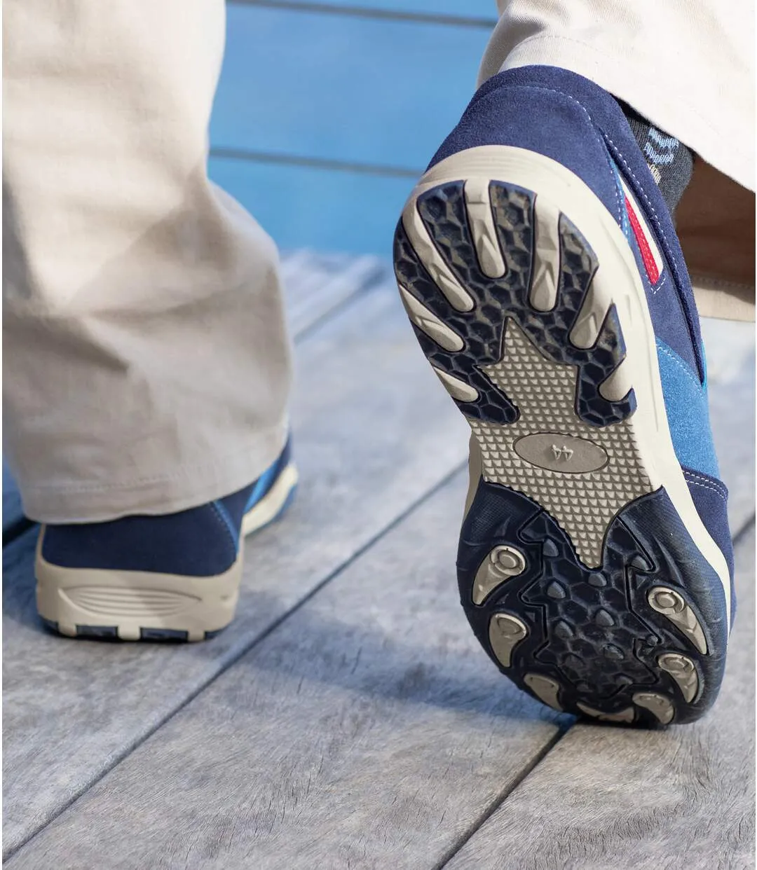 Navy Men's Boat Moccasins