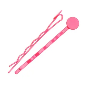 Neon Pink Metal Bobby Pins with Glue Pad (10 pcs)